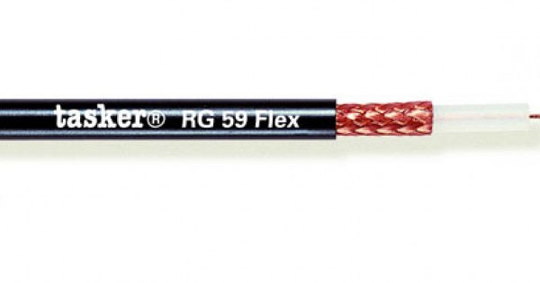 [RG 59 Flex Black] Koaksiaalkaabel RG59B/U 75R must, RG59-FLEX/TASKER, 100m