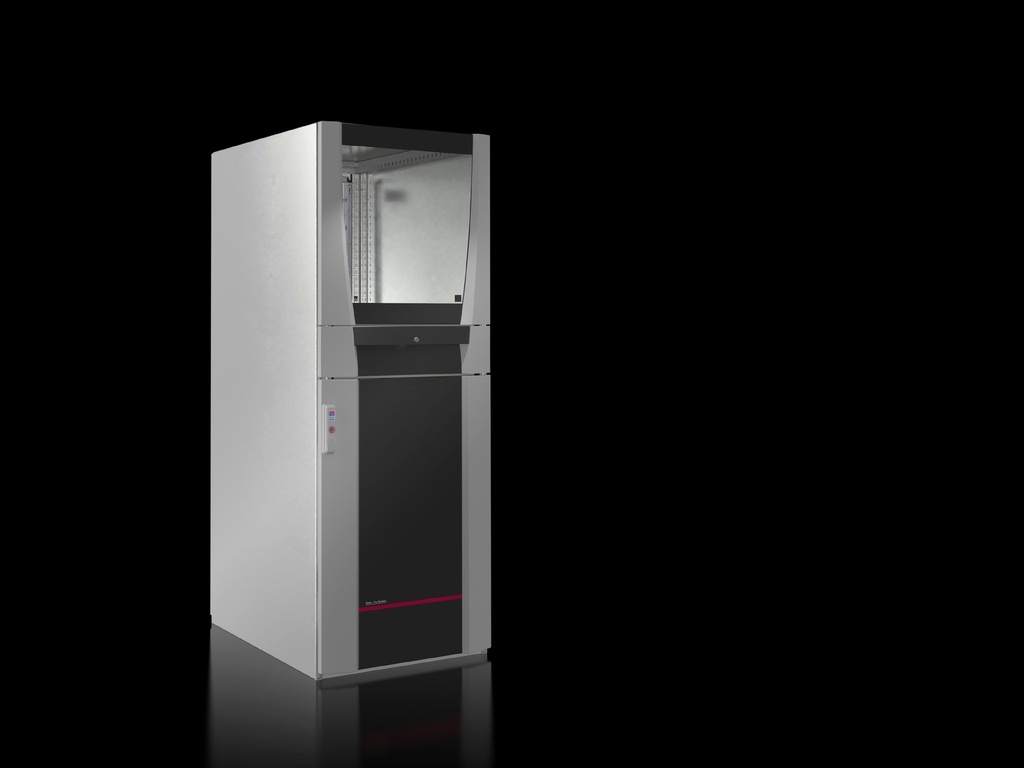 PC PC enclosure system, WHD: 800x1600x836 mm, Sheet steel, with glazed door at the top, keyboard drawer, component shelf