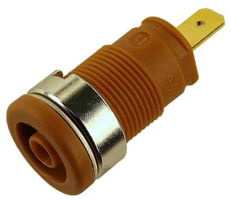 SAFETY BUILT-IN SOCKET 4MM BROWN