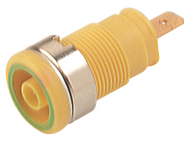 [SEB2610-F4.8-KEVI] Banaanpesa 4mm,1000V, 24A, isoleeritud, kolla-roheline