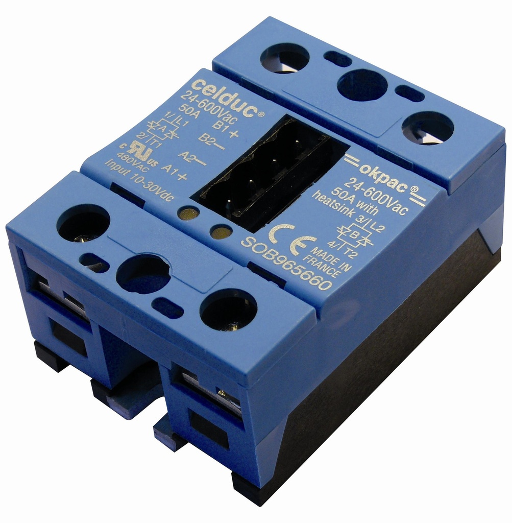 Pooljuhtrelee (SSR) 2X50A/400VAC/2 Juhtimispinge 6-16VDC