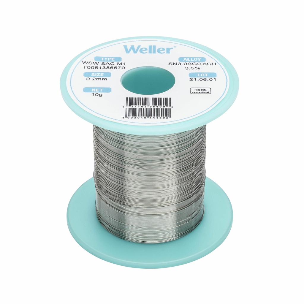 [T0051386570] Pliivaba tina WSW SAC M1 SOLDER WIRE 0,2MM, 10G