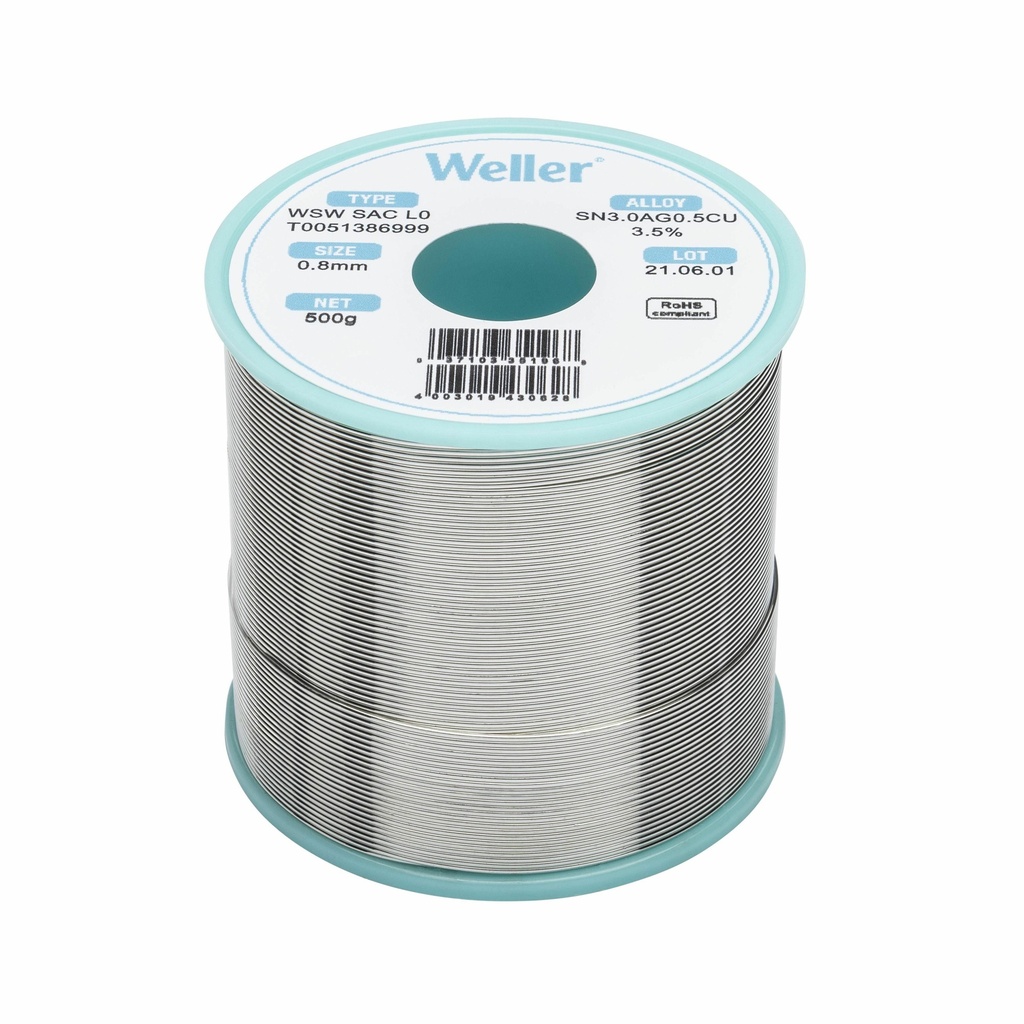 [T0051386999] Pliivaba tina WSW SAC L0 SOLDER WIRE 0, 8mm, 500g