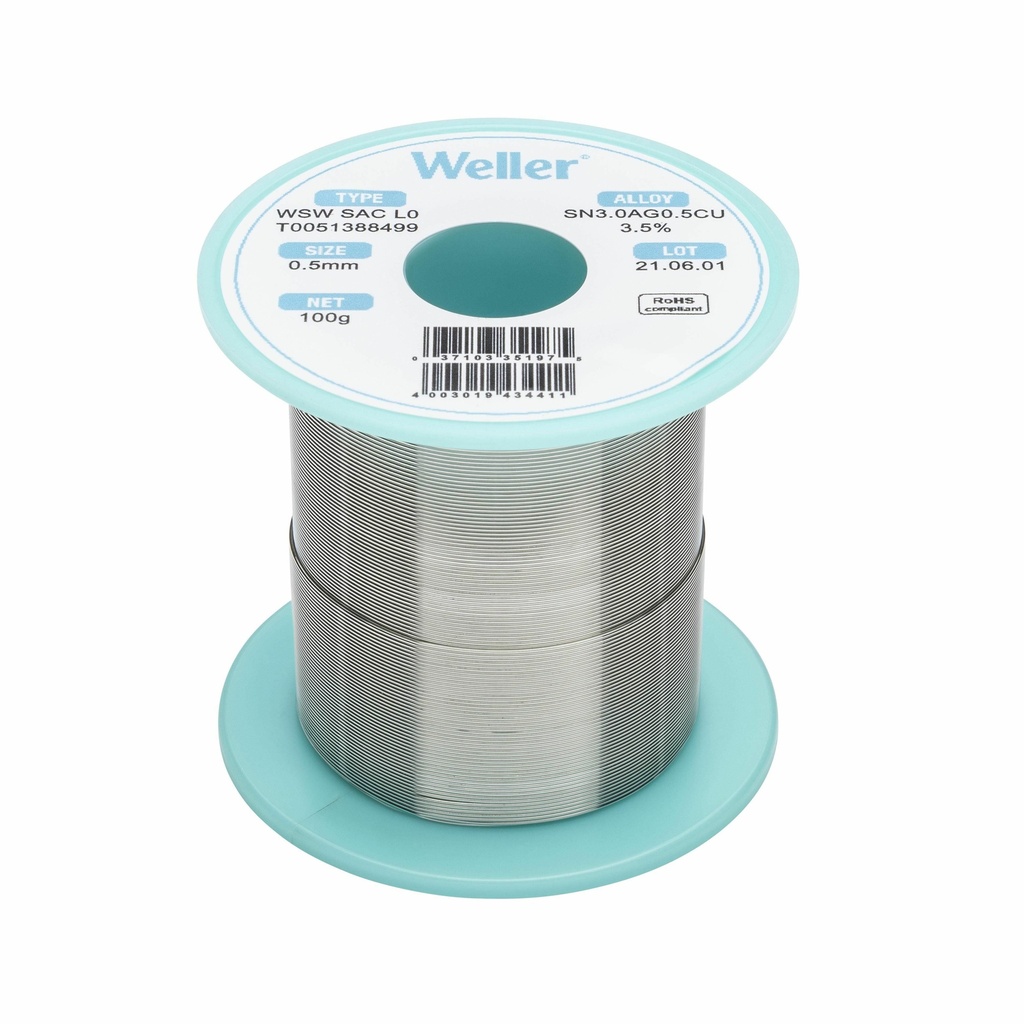 [T0051388499] Pliivaba tina WSW SAC L0 SOLDER WIRE 0.5MM, 100G
