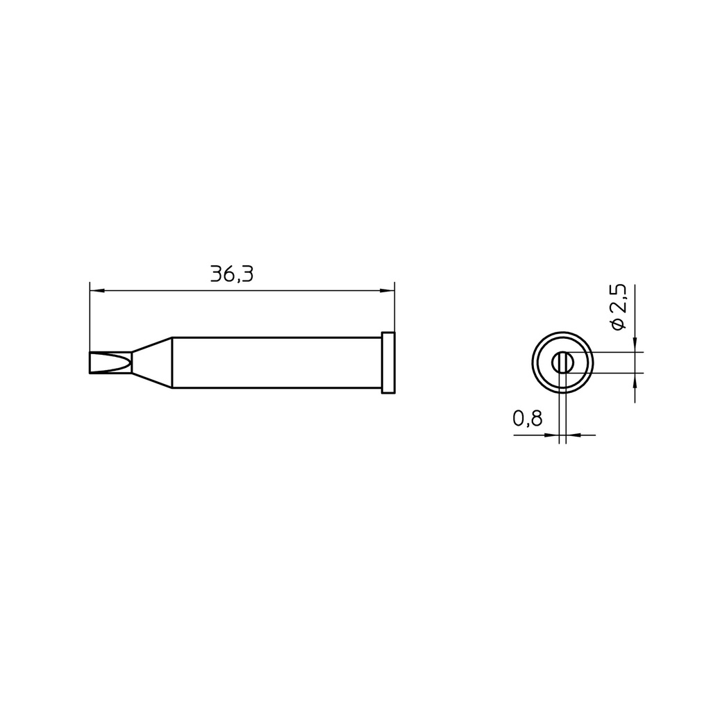 [T0054473899] XT BSL SOLDERING TIP CHISEL 2.5X0.8