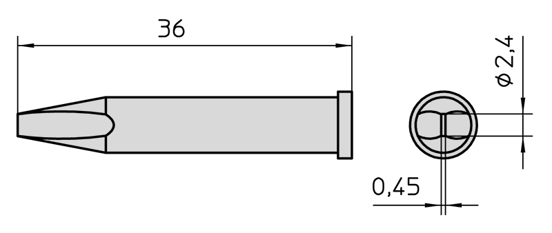 [XT-BSL] XT BSL SOLDERING TIP CHISEL 2.4X0.45MM