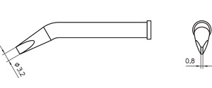 [T0054474599] XT MX SOLDERING TIP CHISEL 3.2X0.8MM