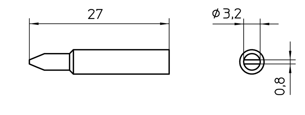 Kolviots XNT C lapik 3,2x0,8mm