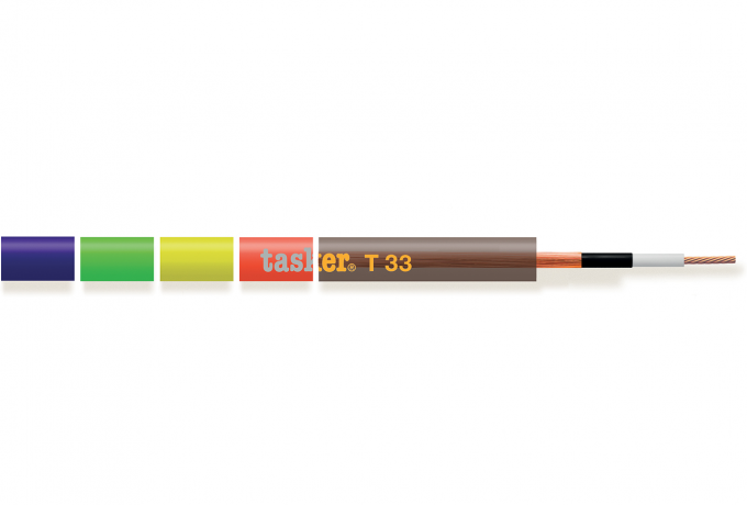 [T33 BROWN 100M] Audio kaabel Tasker T33 1x0,50mm2, ø6,3mm, PREMIUM, carbon ja vask varjestus, pruun
