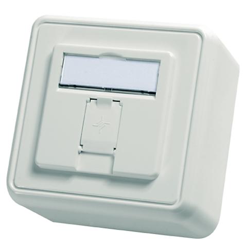 Seinakarp 1-le RJ45 Cat5/6 pesale 80x80 pinnapealne valge tühi