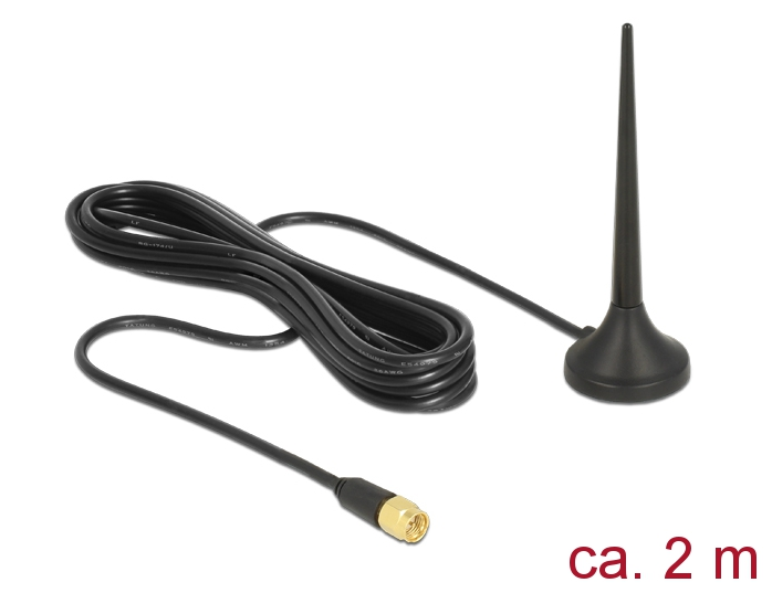Ringantenn: 3 dBi, LTE,GSM, UMTS, Bluetooth, WLAN 2.4GHz, sise-ja välitingimustele, magnetalusega, 2.0m, sma