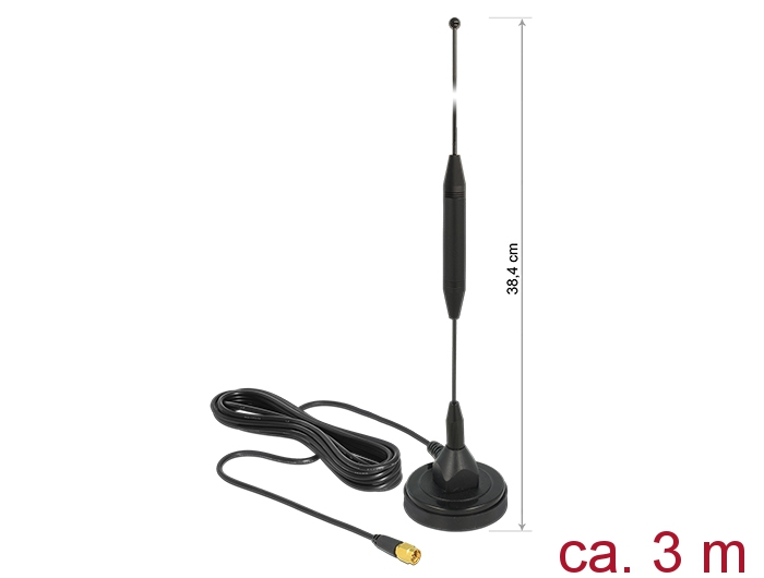 Ringantenn: 3.5 dBi, GSM, UMTS, Z-Wave, LoRa, sise-ja välitingimustele, magnetalusega, RG-174 3.0m, sma pistik