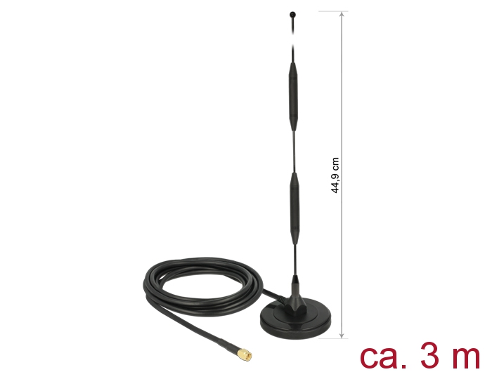 Ringantenn: 5 dBi, GSM, LTE, UMTS, Z-Wave, DECT, sise-ja välitingimustele, magnetalusega, RG-58 3.0m, sma pistik