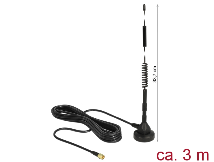 Ringantenn: 5 dBi, LTE, GSM, UMTS, Z-Wave, DECT, sise-ja välitingimustele, magnetalusega, RG-58 3.0m, sma pistik