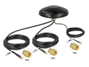 3xSMA Mitmesageduslik ringantenn GNSS, GALILEO, GPS, LTE, UMTS, GSM, 3.0m, must