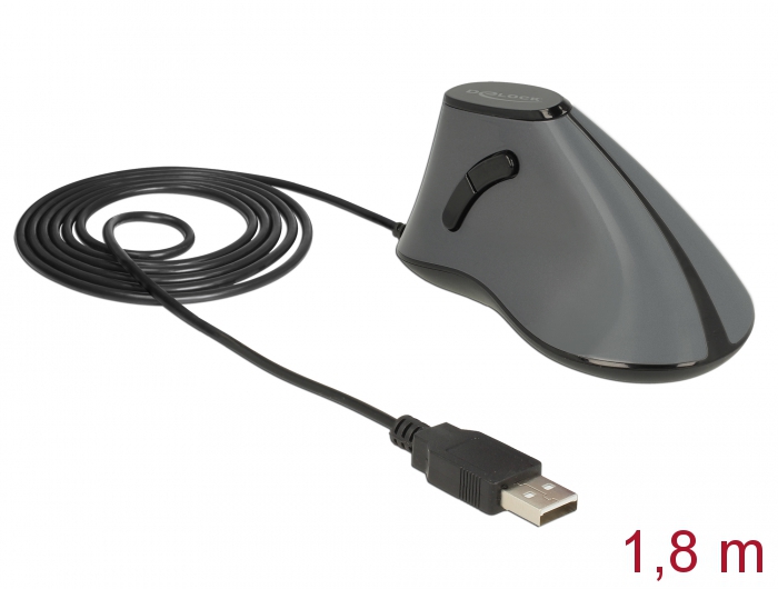 Ergonomic vertical optical 5-button USB mouse