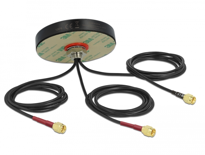Ringantenn: 2 - 3 dBi LTE MIMO WLAN, ac/ax/a/h/b/g/n, GSM, välitingimustele, mitmesageduslik, 3x RG-174 1.0m SMA