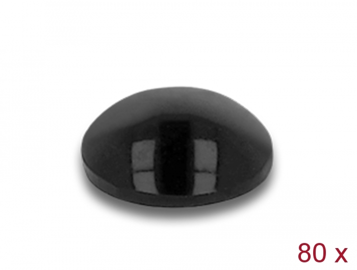 [18307] Delock Rubber feet round self-adhesive 6 x 2 mm 80 pieces black