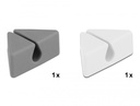 Juhtme hoidik 1-le kaablile (2tk), isekleepuv, hall/valge