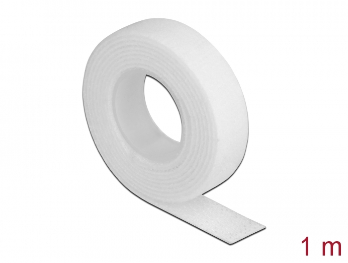 [18375] Delock Hook-and-loop tape roll L 1 m x W 13 mm white
