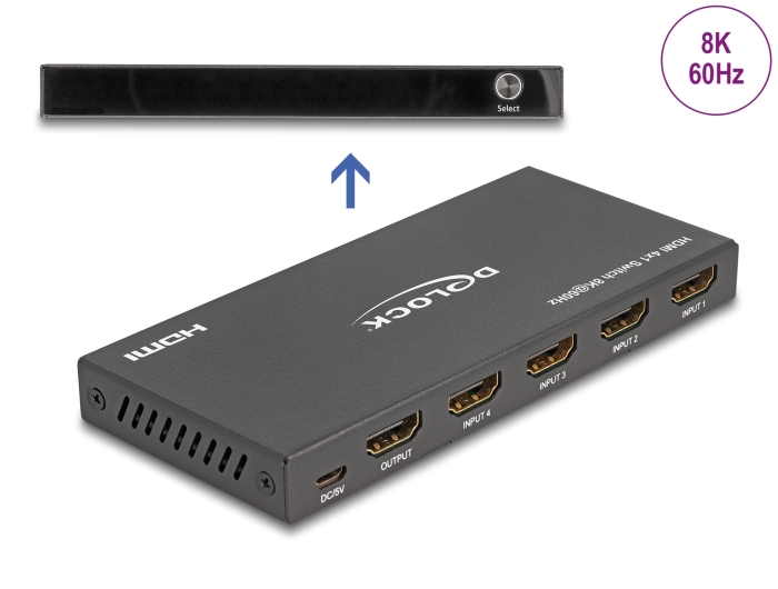 HDMI switch, 4 sisse/ 1 välja, 8K 7680x4320@60Hz