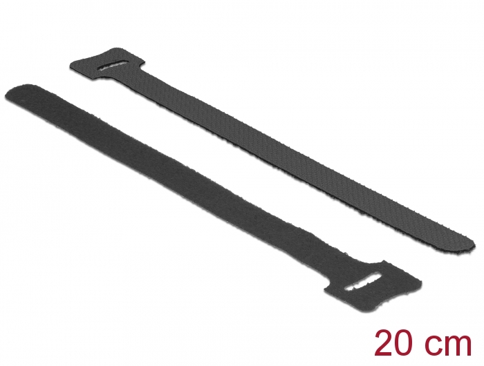 [18687] Takjapael kaabliside 12mm x 200mm, must, (10.tk)