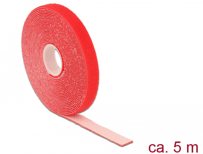 [18719] Delock Hook-and-loop fasteners L 5 m x W 13 mm roll punane