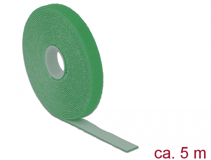[18727] Delock Hook-and-loop fasteners L 5 m x W 13 mm roll green