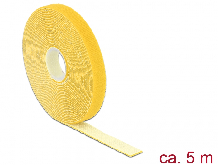 Delock Hook-and-loop fasteners L 5 m x W 13 mm roll yellow