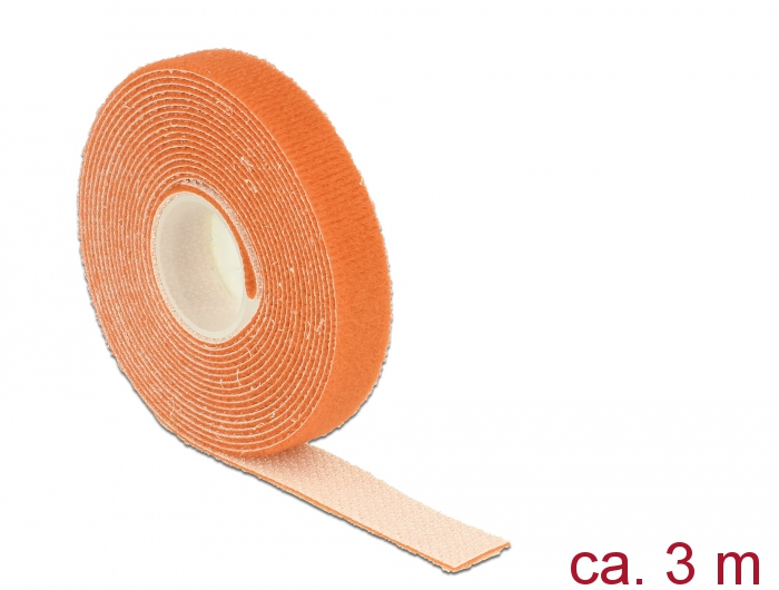 [18742] Takjapael rullis 13mm x 3.0m HOOK and LOOP, oranž