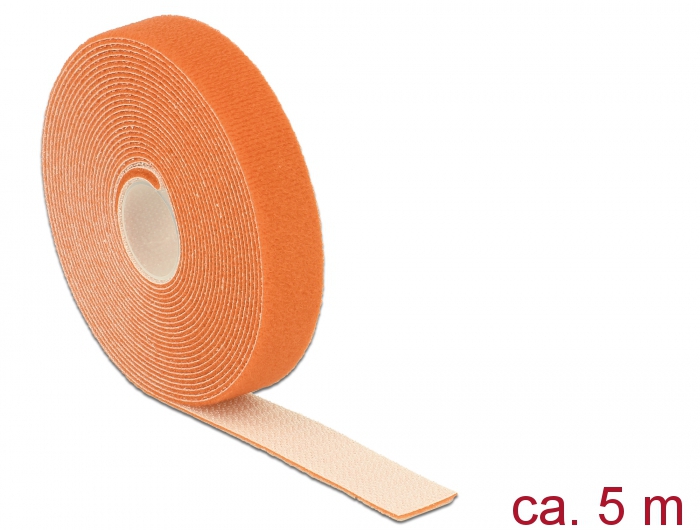 [18747] Takjapael rullis 20mm x 5.0m HOOK and LOOP, oranž