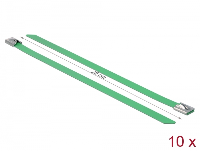 Kaablisidemed 200x7,9mm, terasest, rohelised (10tk)