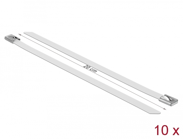 Kaablisidemed 200x7,9mm, terasest, valged (10tk)