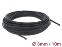 Kaablirüüs 3mm (1-6mm) must, 10.0m polüester, sukk