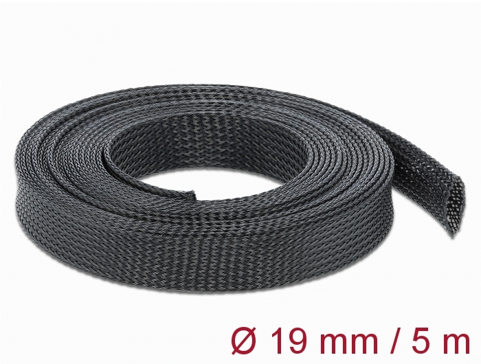 Kaablirüüs 19mm (14-30mm) must, 5.0m polüester, sukk