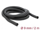 Kaablirüüs 9mm, must, 2.0m polüester, sukk, isesulguv