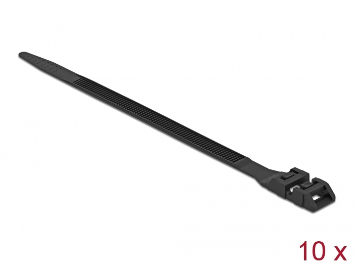 Kaablisidemed kahekordse lukuga 250 x 9.0mm, mustad (10tk)