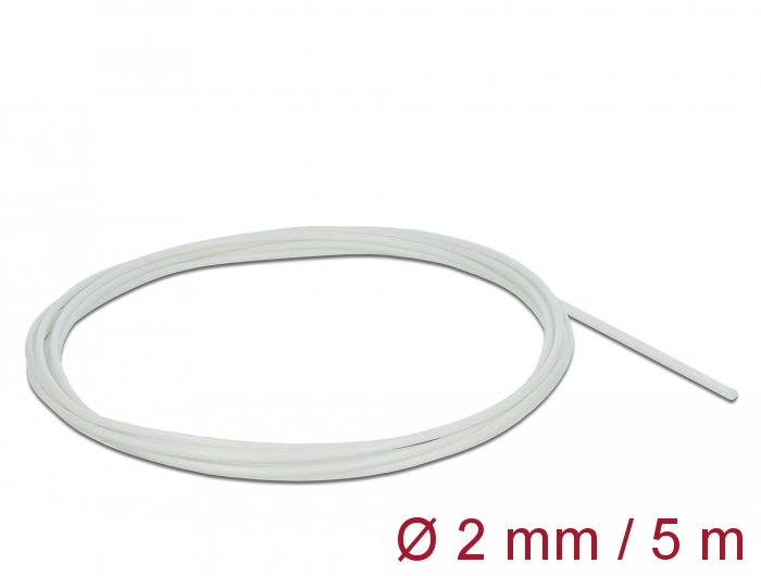 Klaaskiust kaablirüüs 2mm, valge, 5m