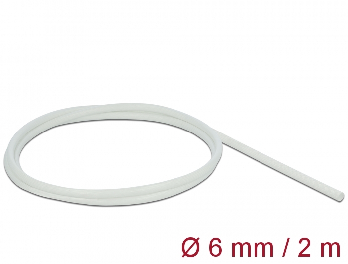 Klaaskiust kaablirüüs 6mm, valge, 2m