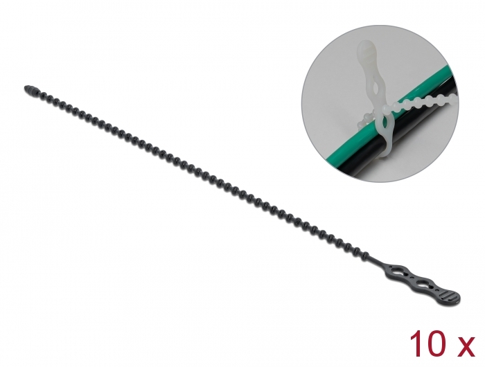 Kaablisidemed helmestega 210 x 4.5mm, mustad, taaskasutatavad (10tk)