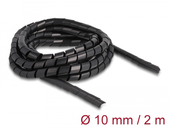 Kaablispiraal 10mm, must, 2m/pk