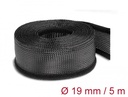 Kaablirüüs 19mm, must, 5.0m polüester, takjapaelaga