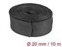Kaablirüüs 20mm, must, 10.0m polüester, kuumakindel, takjapaelaga