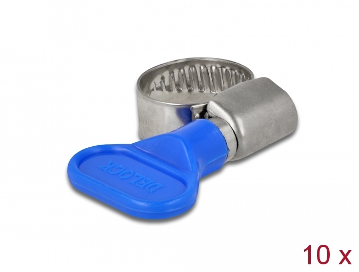 Delock Butterfly Hose Clamp 10 - 16 mm 10 pieces blue