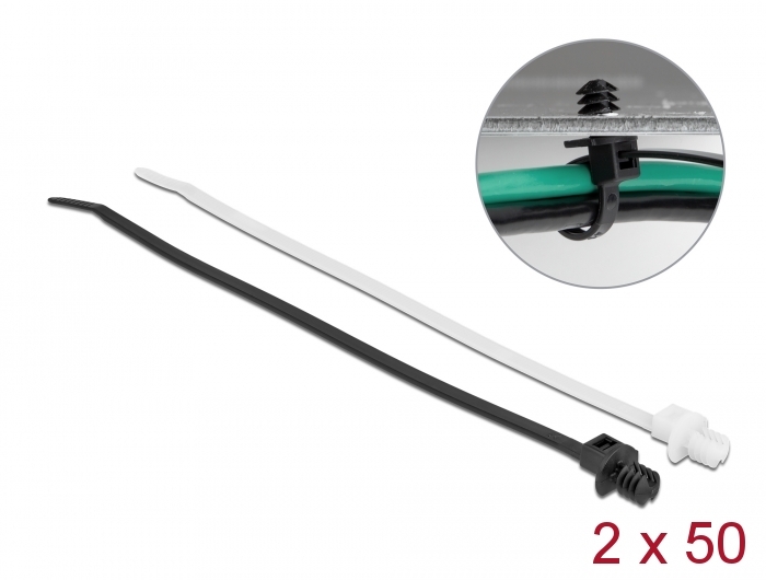 [19502] Delock Cable tie with lamella base L 200 x W 4.8 mm 100 pieces