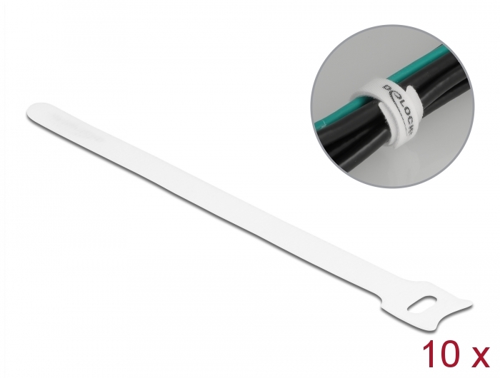 Takjapael kaabliside 12mm x 200mm, valge (10.tk)