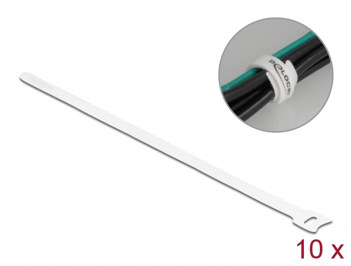 Takjapael kaabliside 12mm x 300mm, valge (10.tk)