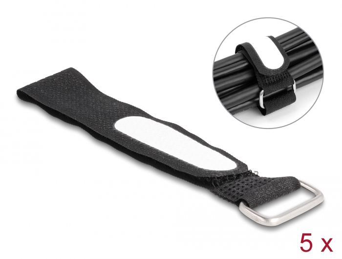 Takjapael kaabliside 20mm x 203mm, aasaga, markeeritav, must, (5.tk)
