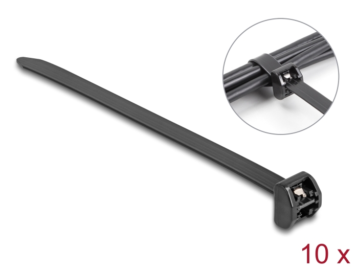 Kaablisidemed 343 x 12.7mm, mustad, metallist hambaga (10tk)
