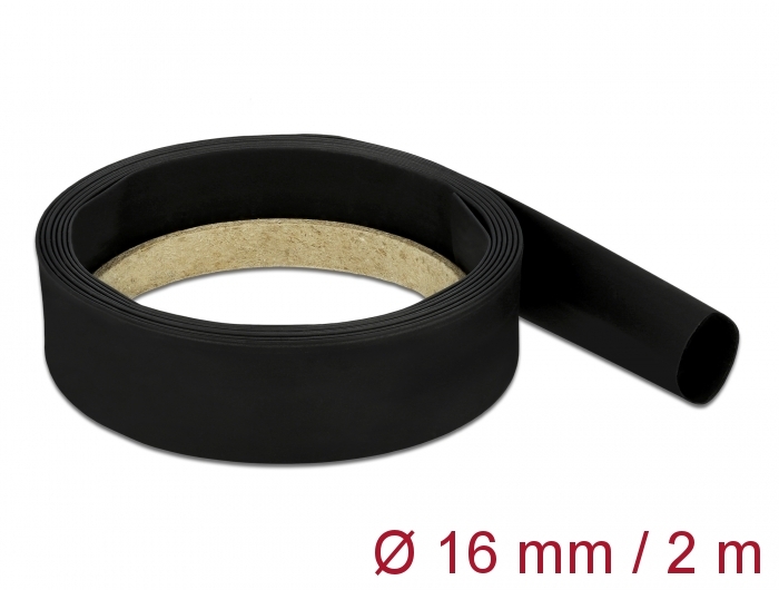 [20668] Delock Heat Shrink Tube 2 m x 16 mm Shrinkage Ratio 4:1 black